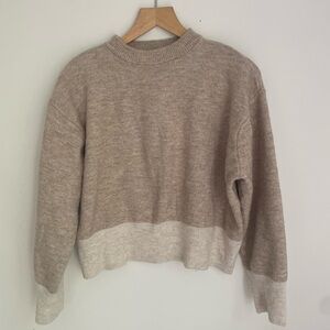 H&M Cream Sweater with Contrast Trim